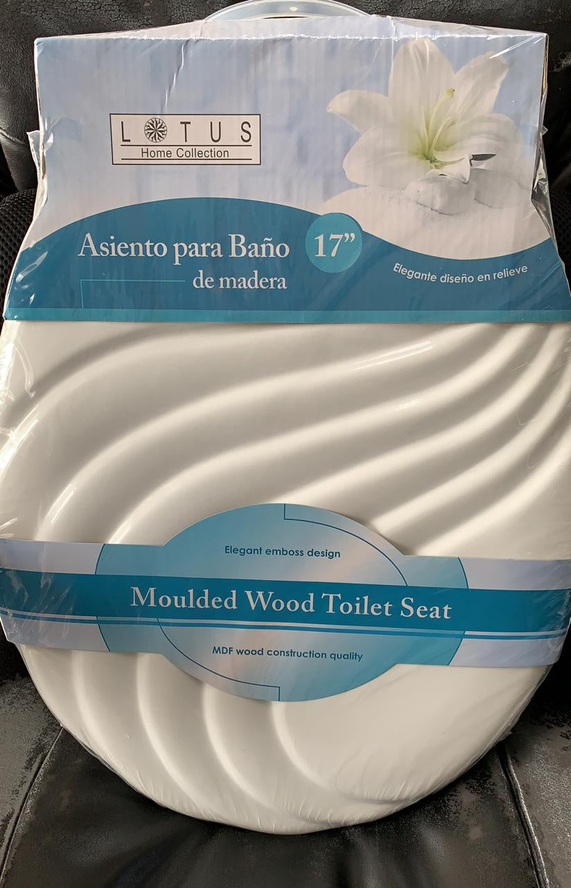 LOTUS Toilet Seat Wood #LT-7050W W/WAVE White