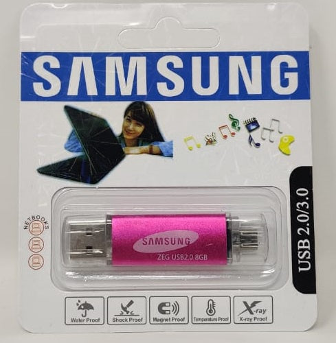 GENERIC Computer Flash Drive 8GB Zeg USB 2.0/3.0 USB & Micro USB Ports