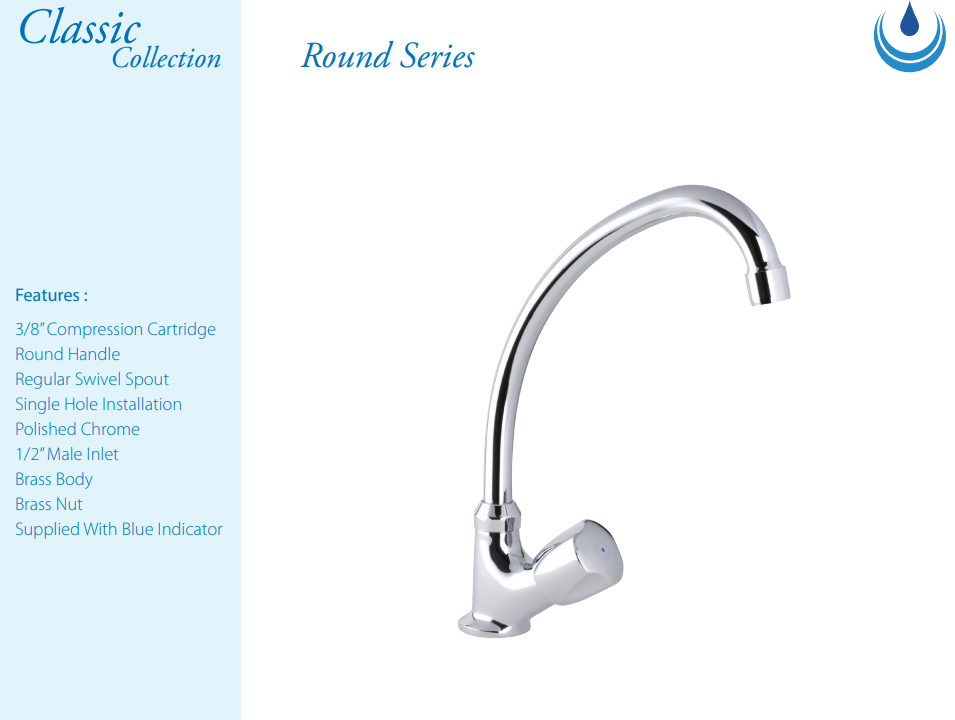 Faucet Kitchen Duraflow DURKITROUND1