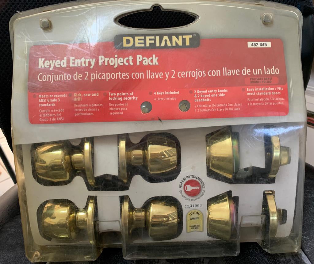DEFIANT Lock Knob 4PCS Combo 452-645 Gold