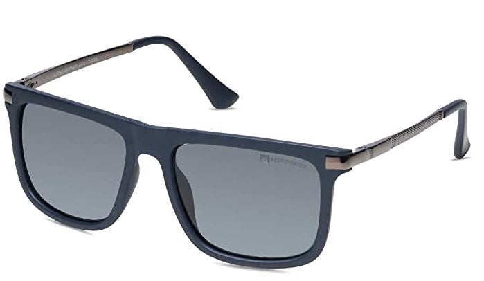 ALPINESWISS Sunglasses Alpine Swiss Men's Polarized Square Lightweight 100% Uv 400 Protection Navy
