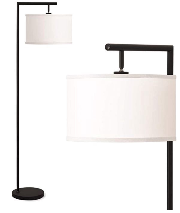 ADDLON Floor Lamp Montage Modern Living Room Bedroom 5' Tall Pole Light Overhang with LED Bulb - Black