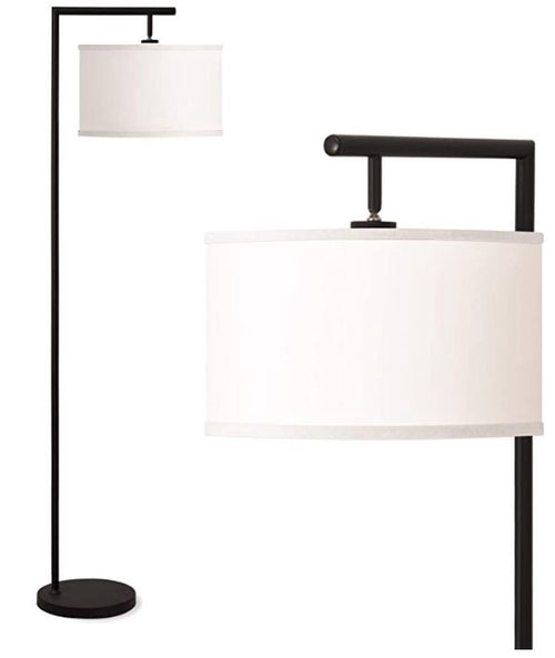 ADDLON Floor Lamp Montage Modern Living Room Bedroom 5' Tall Pole Light Overhang with LED Bulb - Black