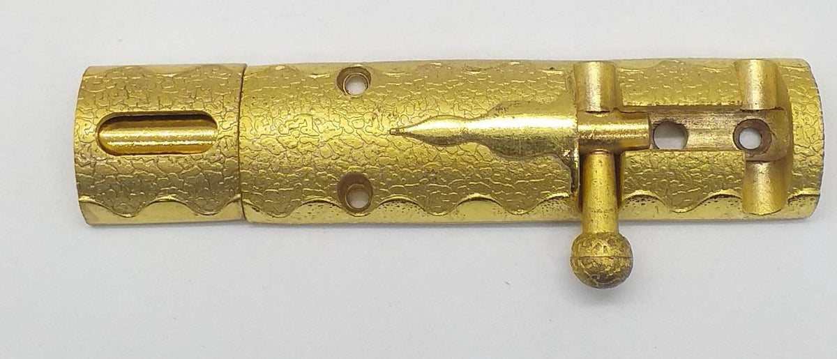 Tower Bolt 4" Gold Round Design