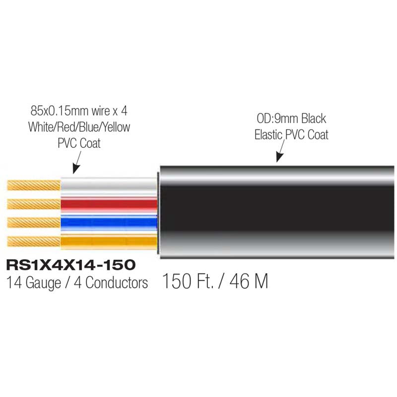 BLASTKING Stage Cable 4 Wire 14G IRS1X4X14-150 Yds B/K Sold by Yard