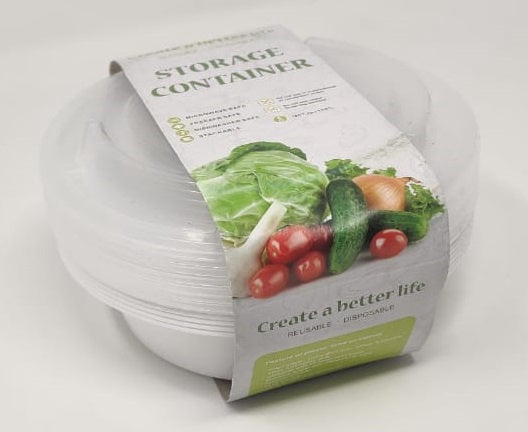 XUELI Food Bowl White with Lid Round 918 7PCS Pack Storage Container 918# Create A Better Life