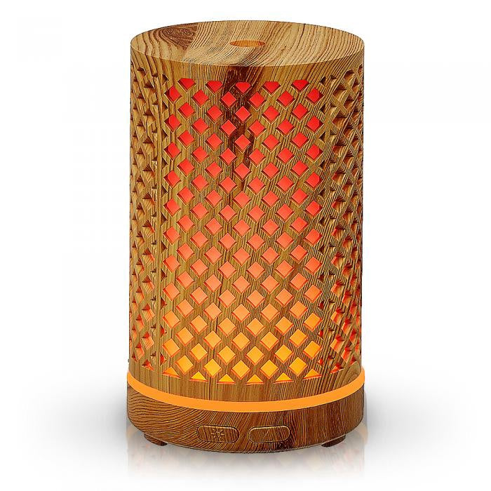AROMAR Oil Diffuser Wood Ultrasonic Tranquil Oak with 7 Color LED Lights 100ML 90020