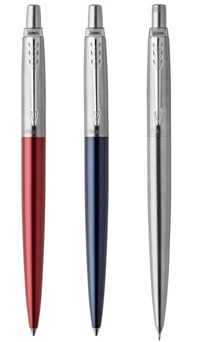 PARKER Pen Jotter London Trio Discovery Pack: Royal Blue Ballpoint Pen, Red Kensington Gel Pen & Stainless Steel Mechanical Pencil