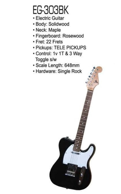 ZEBRA Guitar Elec EG-303BK