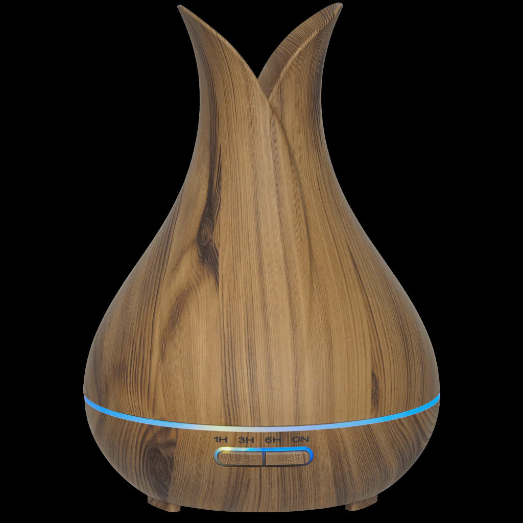 AROMAR Oil Diffuser Wood Ultrasonic Bloom Birch with 7 Color LED Lights 400ML 90202