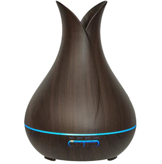 AROMAR Oil Diffuser Wood Ultrasonic Bloom Mahogany with 7 Color LED Lights 400ML 90203