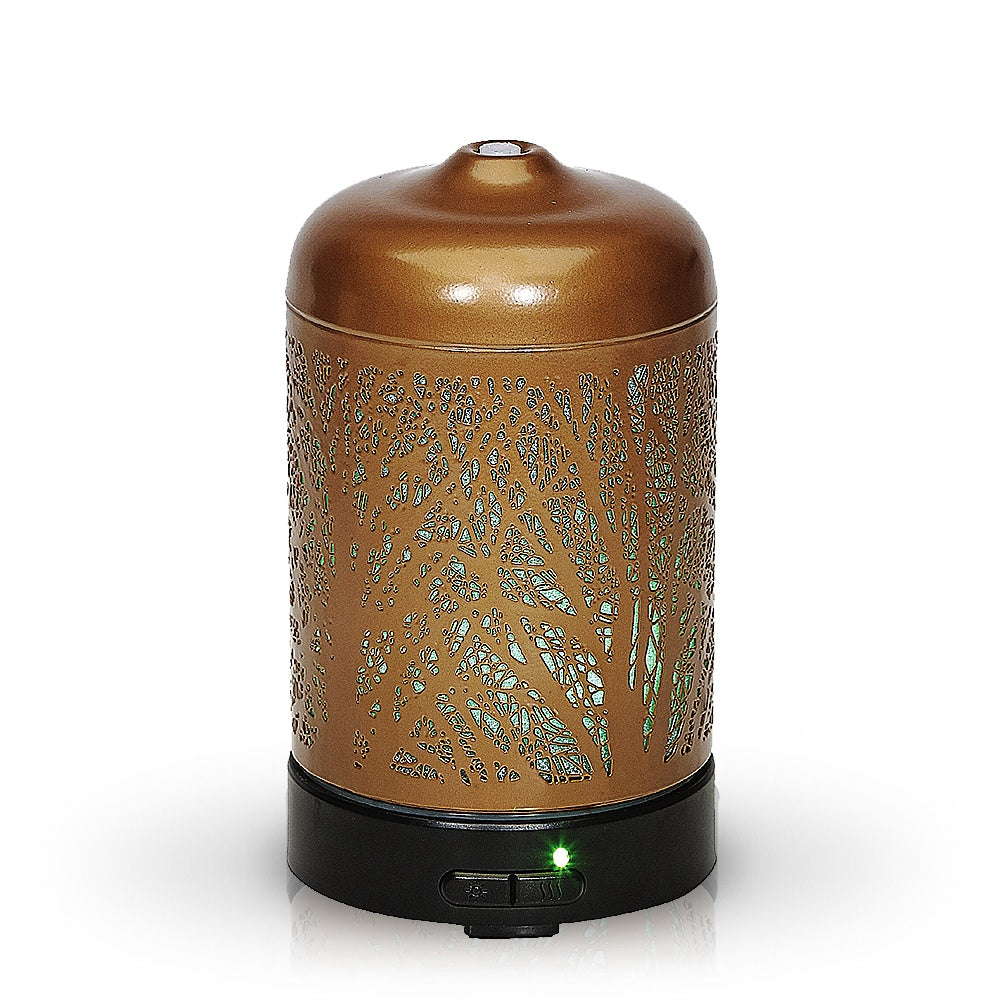 AROMAR Oil Diffuser Ultrasonic Bronze Grove with 7 Color LED Lights 100ML 90322