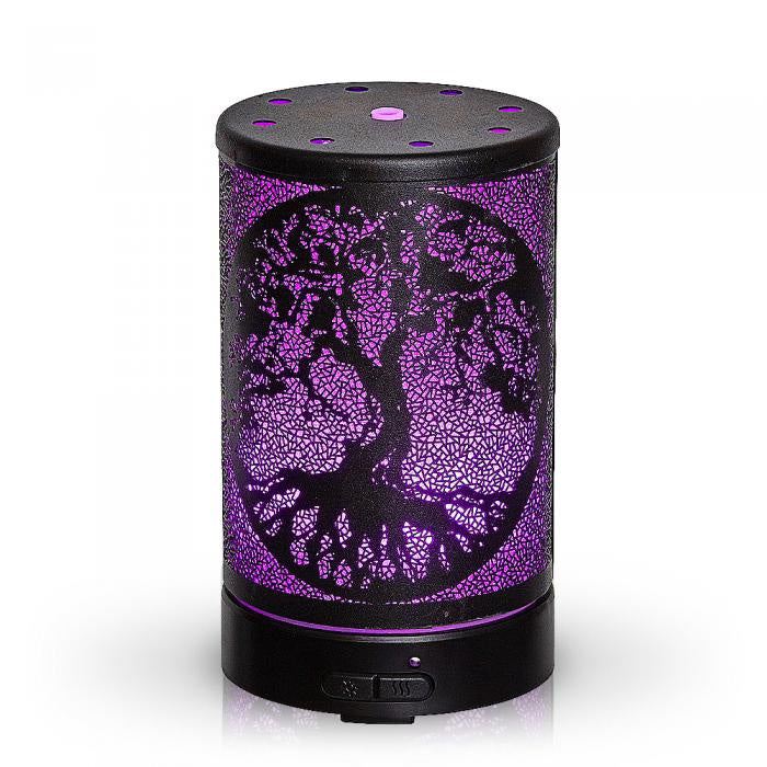 AROMAR Oil Diffuser Ultrasonic Black Tree of Life with 7 Color LED Lights 100ML 90340