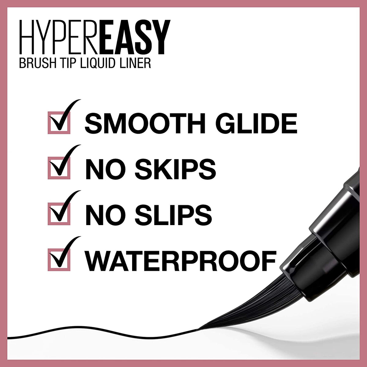MAYBELLINE NEW YORK Makeup Eyeliner Maybelline Hyper Easy Liquid Pen NO-SKIP Eyeliner, Satin Finish, Waterproof Formula, Eye Liner Makeup, Pitch Black, 0.018 Fl. OZ