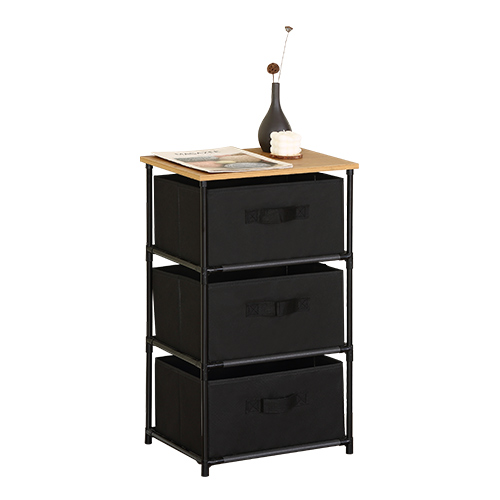 MUTBERG Storage Cabinet 3 Fabric Drawers Steel Frame 15.75" X 11.8" X 26.75" HJF-SHSNJ403068-3