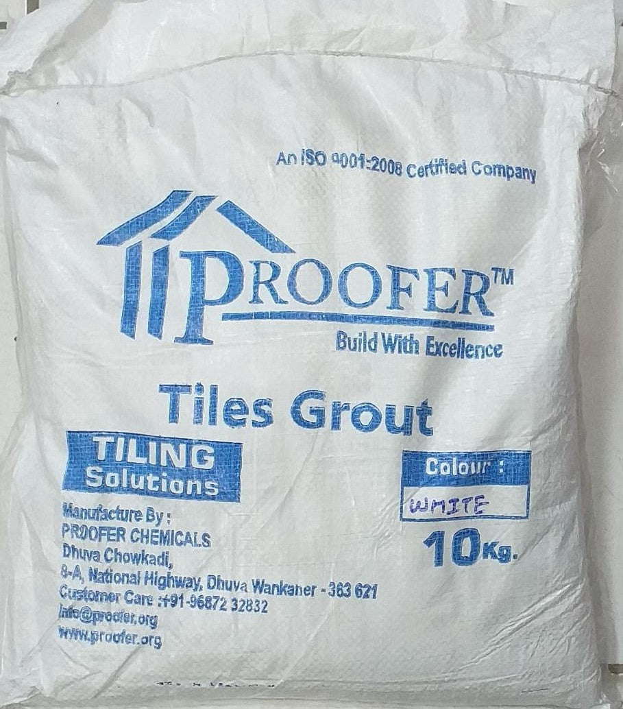 PROOFER Tile Grout White Sanded 10KG/22LBS