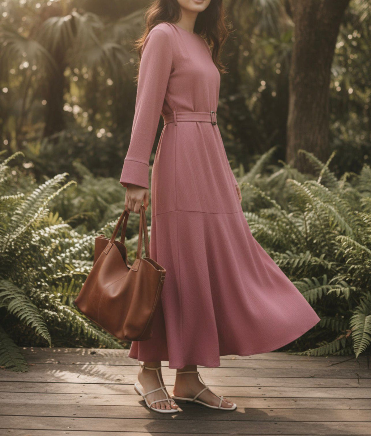 Dress Casual W/BELT Rose / Lemon