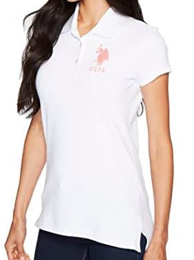 US POLO ASSN. Women Shirt Polo Us Polo White Pink Logo