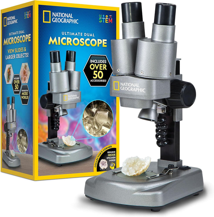 NATIONAL GEOGRAPHIC Toy Dual LED Kids Microscope - 50+ Pc Kit