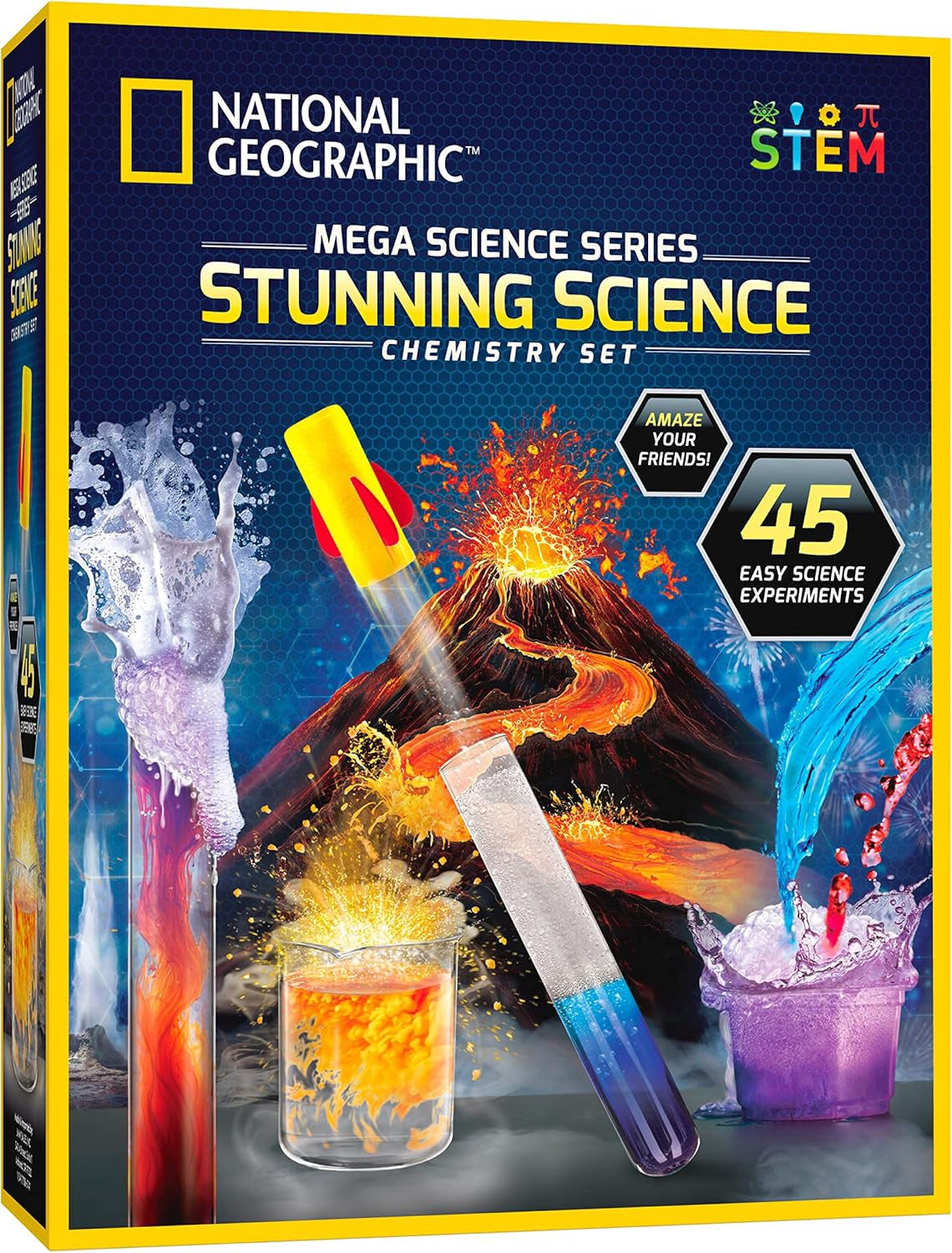 NATIONAL GEOGRAPHIC Toy Stunning Chemistry Set Mega Science Kit