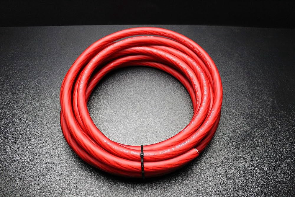 AUDIO PIPE Power Cable Car 0G PS-0-100 Yds Red Sold Per Yard