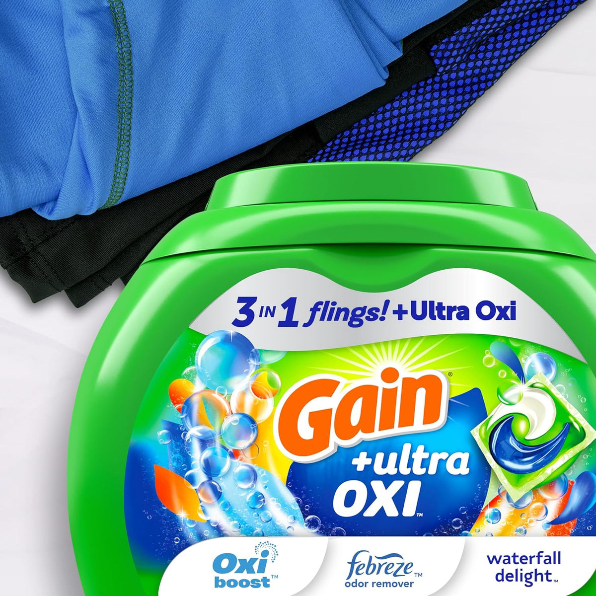 GAIN Washing Machine Detergent Flings Ultra Oxi 76 Pacs