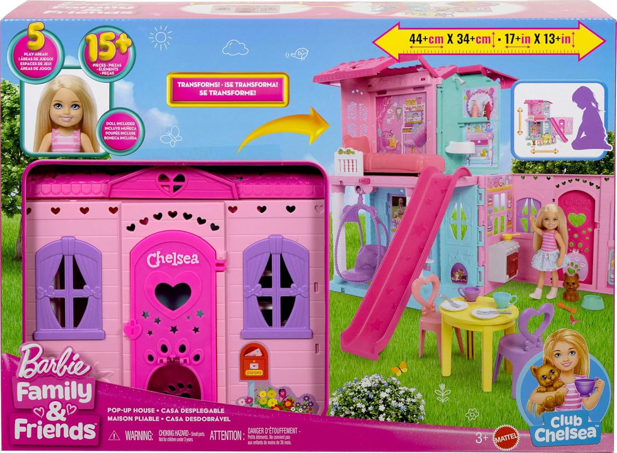 BARBIE Toy Chelsea Dollhouse with 15+ Accessories