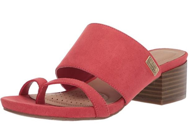 KENNETH COLE Footwear Reaction Women's TWO-BAND Heeled Sandal Spiced Coral