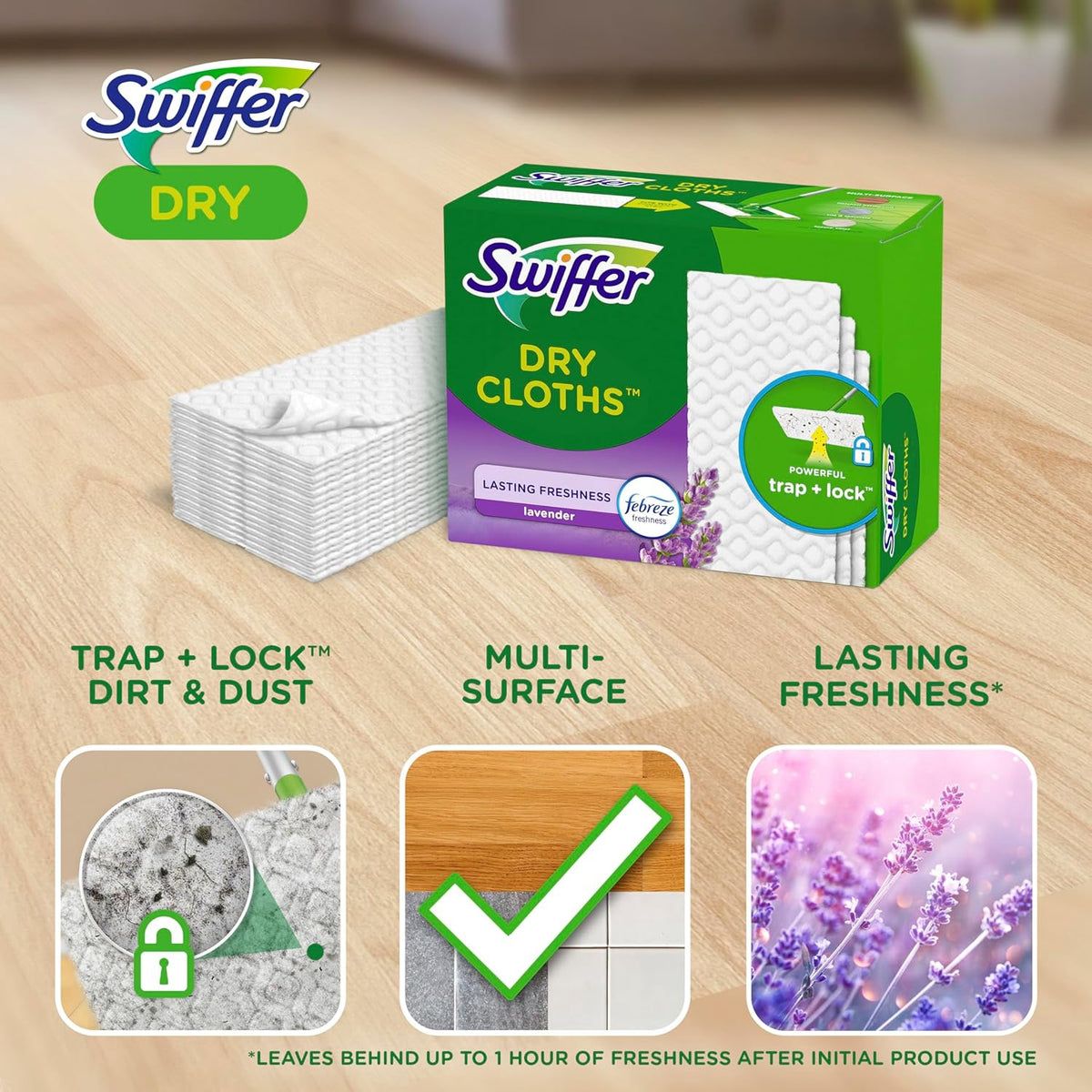 SWIFFER Sweeper Dry Sweeping Pad Refills 52 Count Lavender