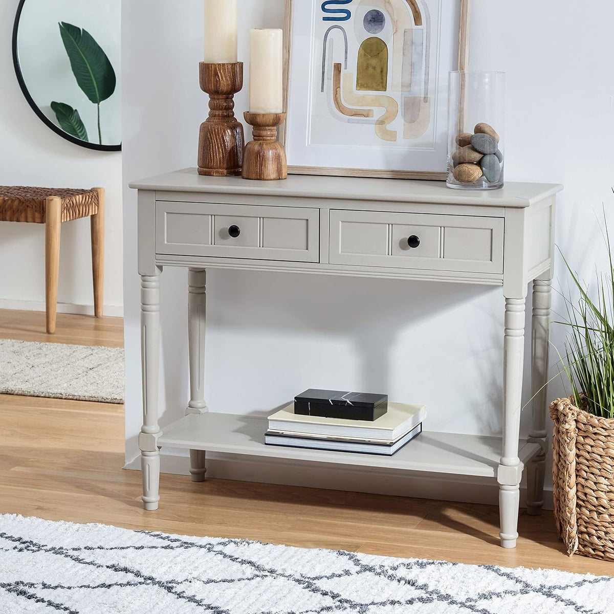 SAFAVIEH Console Table Cream / Grey AMH5710C / AMH5710A