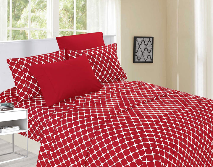 LUXURY COLLECTION Bedsheet Set Luxury 6PC Set Burgandy Full