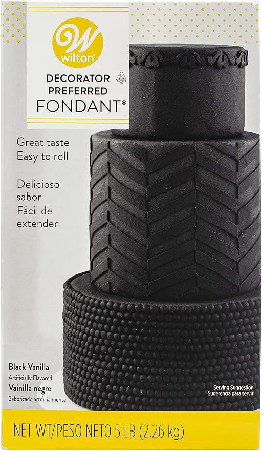 WILTON Baking Fondant Preferred Icing Black Vanilla 5LB 2.26KG 707-0-0006