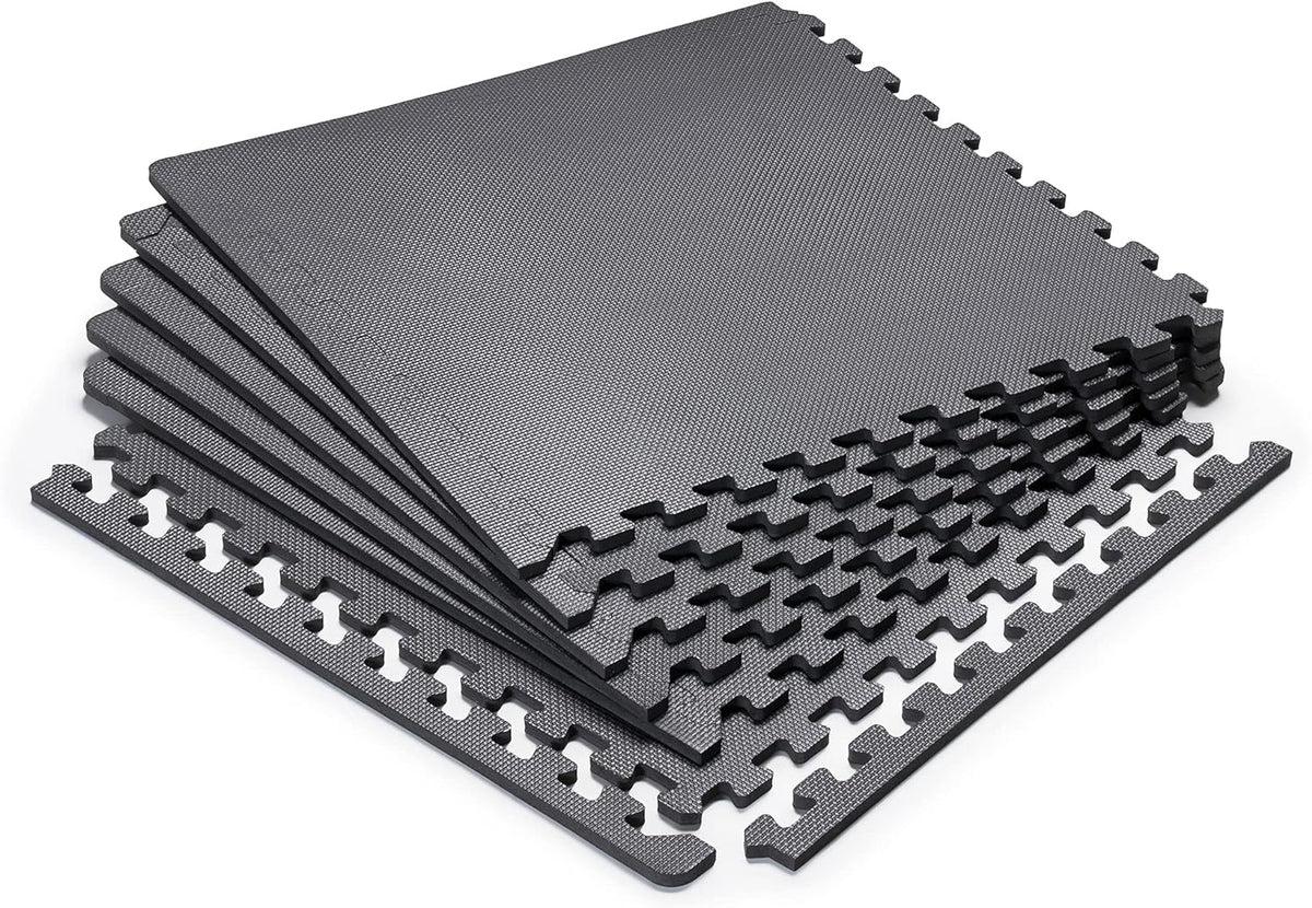 MARCY Gym Mat Foam Interlocking Black 6PC Set