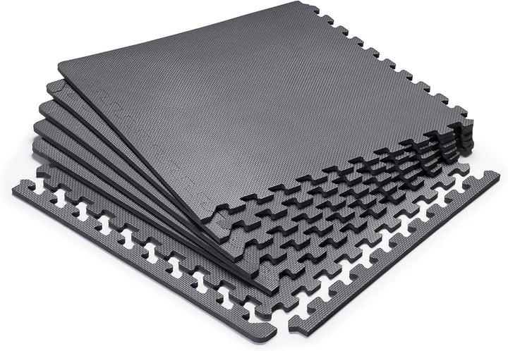 MARCY Gym Mat Foam Interlocking Black 6PC Set
