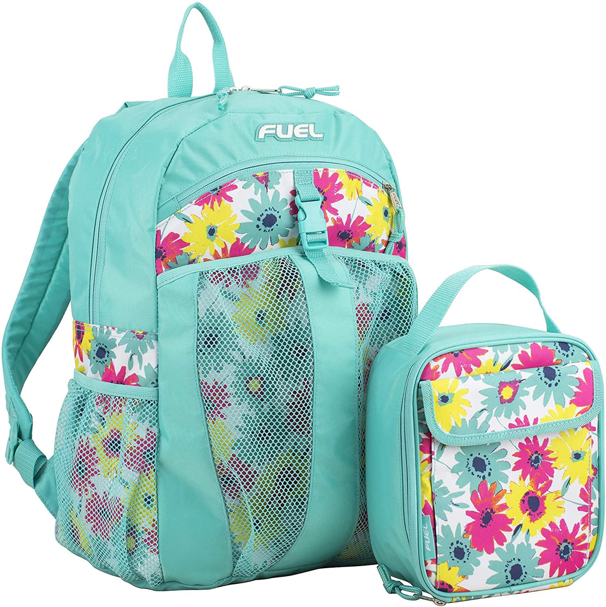 FUEL Backpack Lunchbag Set Turquoise Floral