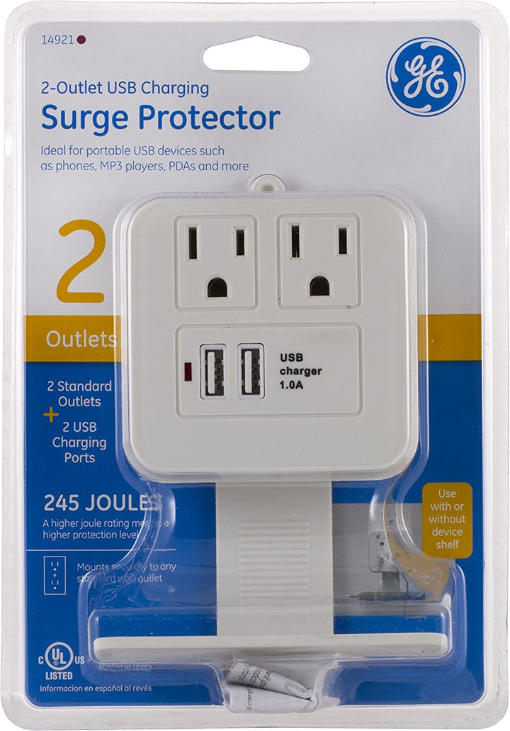 GE Surge Protector 14921 W/USB 2 Outlet