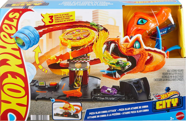 HOT WHEELS Toy Track Set Pizza Slam Cobra Attack