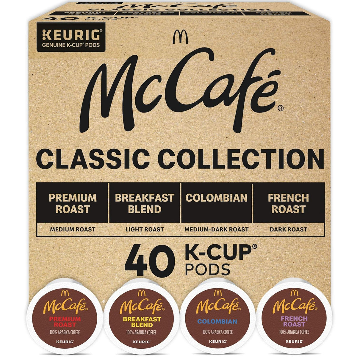 MC CAFE Coffee K-CUP Pods Keurig Mccafe Classic Collection 40 Count