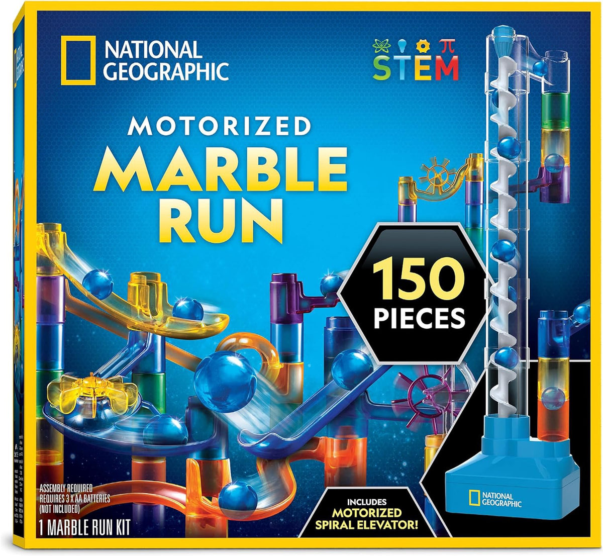 NATIONAL GEOGRAPHIC Toy Marble Run W/ Motorized Elevator 150PIECE