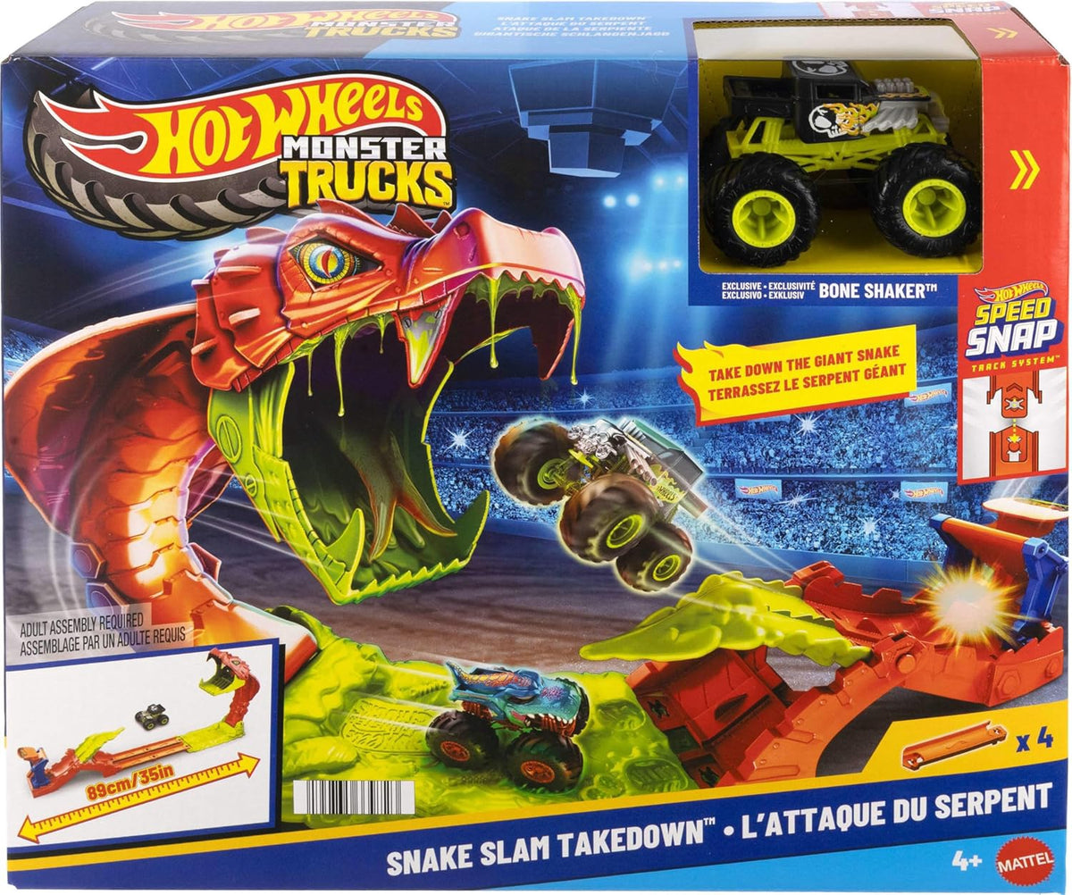 HOT WHEELS Toy Monster Truck Snake Slam Takedown Set