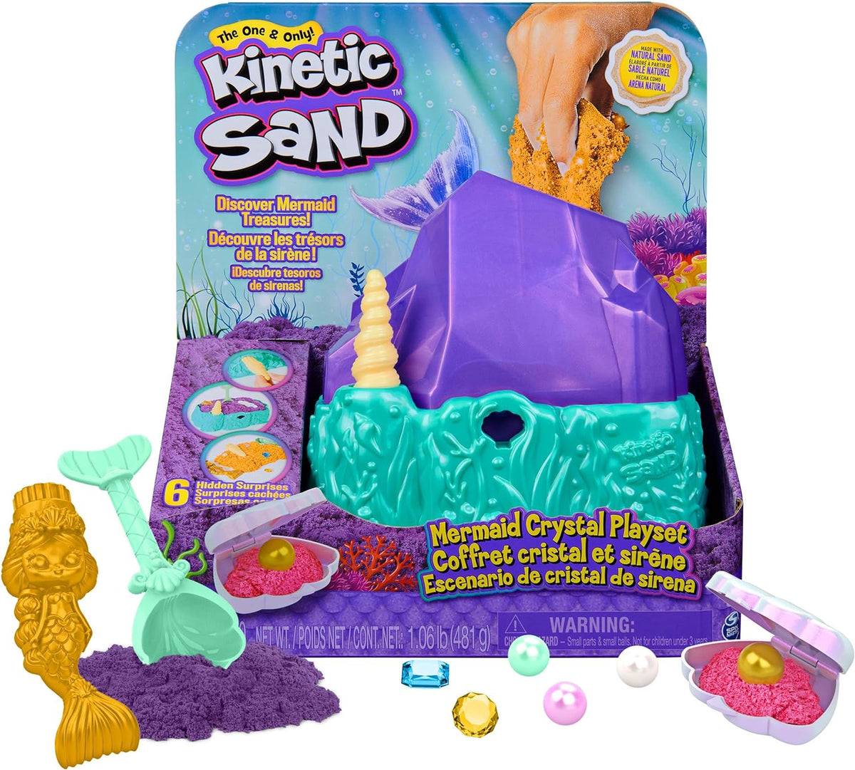 KINETIC SAND Toy Mermaid Crystal Playset