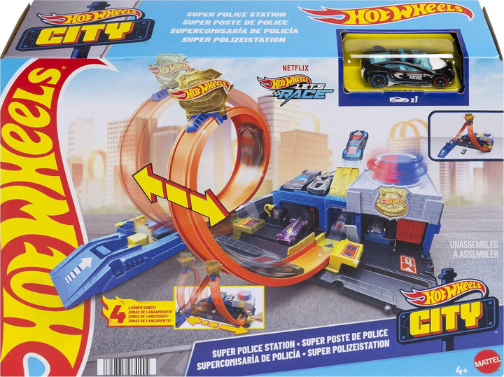 HOT WHEELS Toy Police Station Track Set