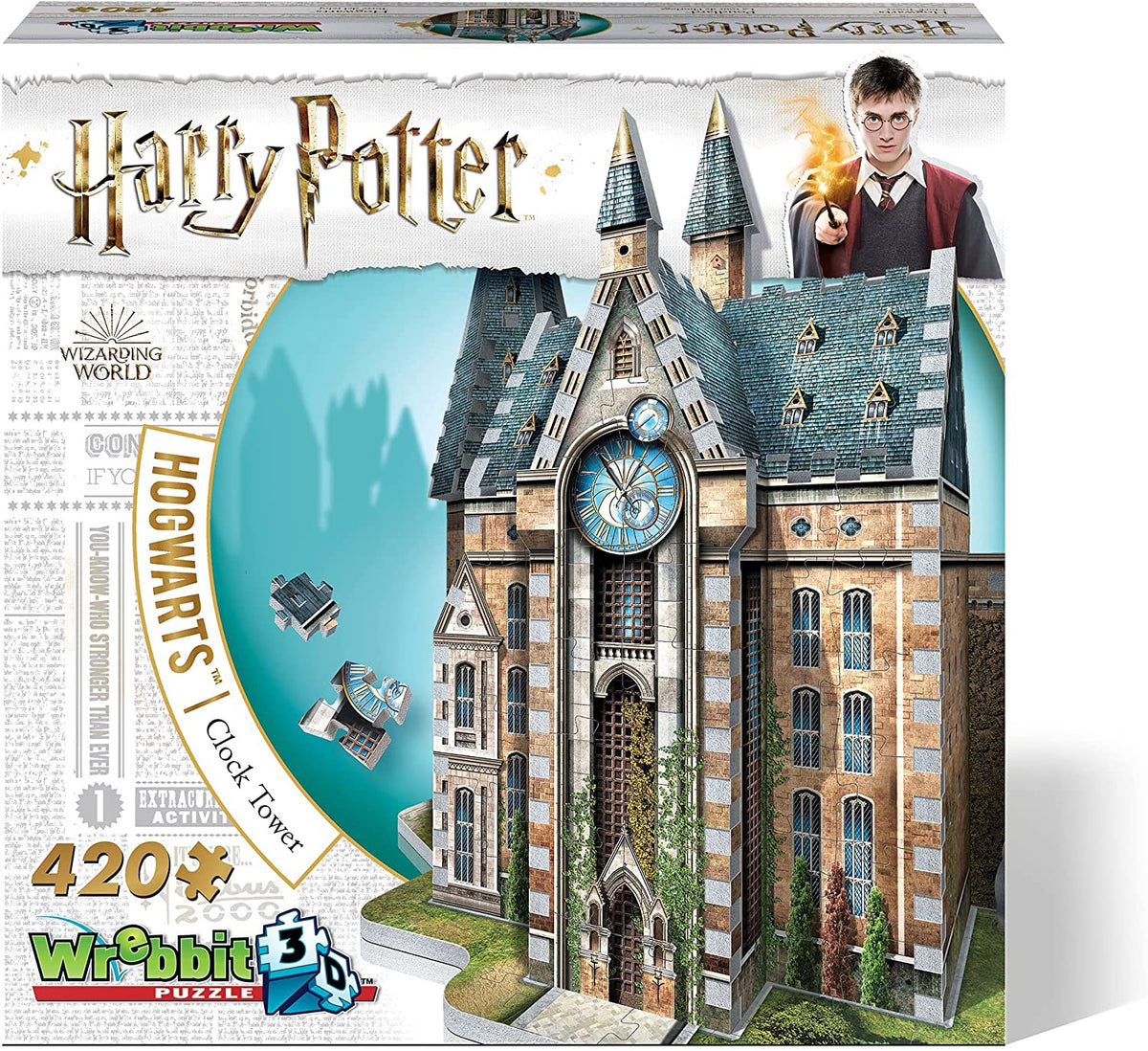 Puzzle 3D Harry Potter Hogwarts Clock Tower Wrebbit 420 Pcs