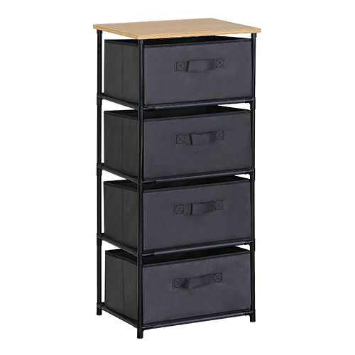 MUTBERG Storage Cabinet 4 Fabric Drawers Steel Frame 15.75" X 11.8" X 35" HJF-SHSNJ403089-4