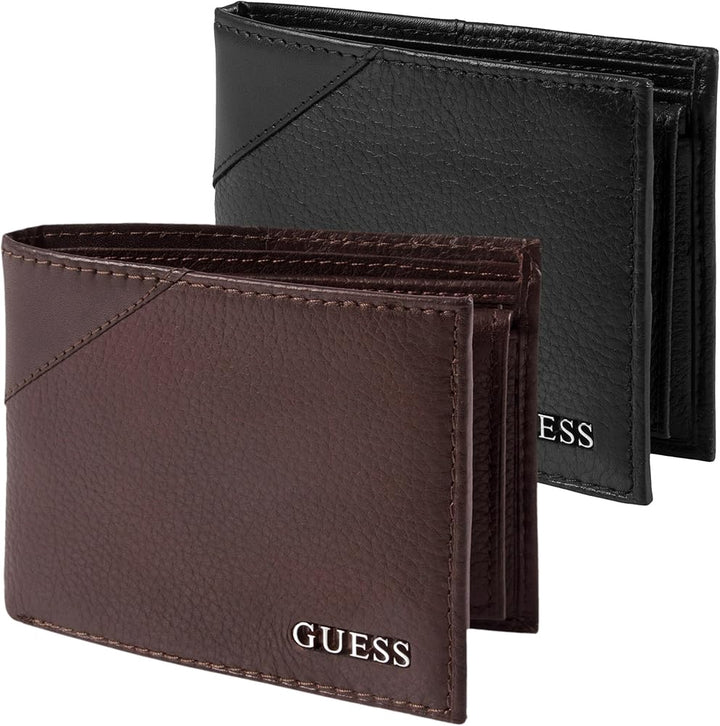 GUESS Wallet Men Bifold Black Leather
