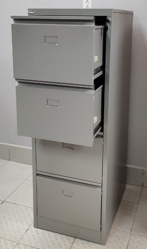 CENTRAL Office Cabinet Filing Vertical 4 Drawer 64002 Grey