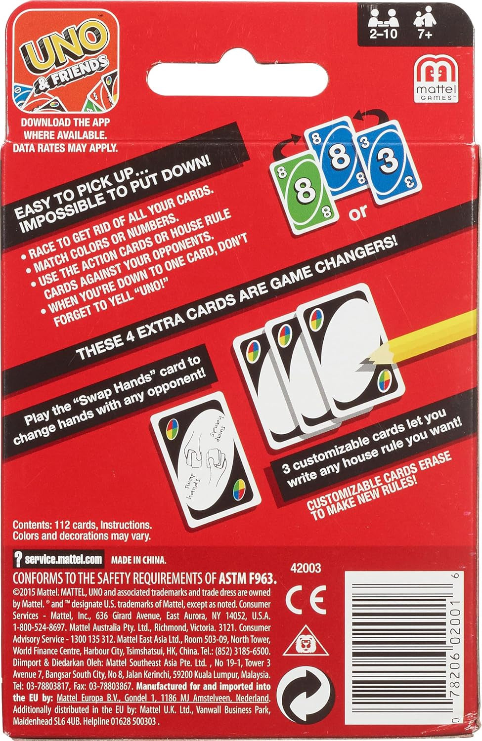 MATTEL Game Uno Color & Number Matching Card