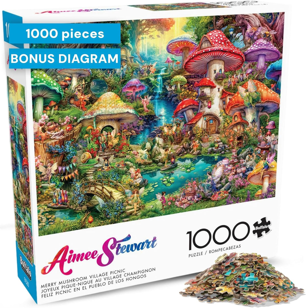 BUFFALO GAMES Puzzle Jigsaw Merry Mushroom Village 1000PC