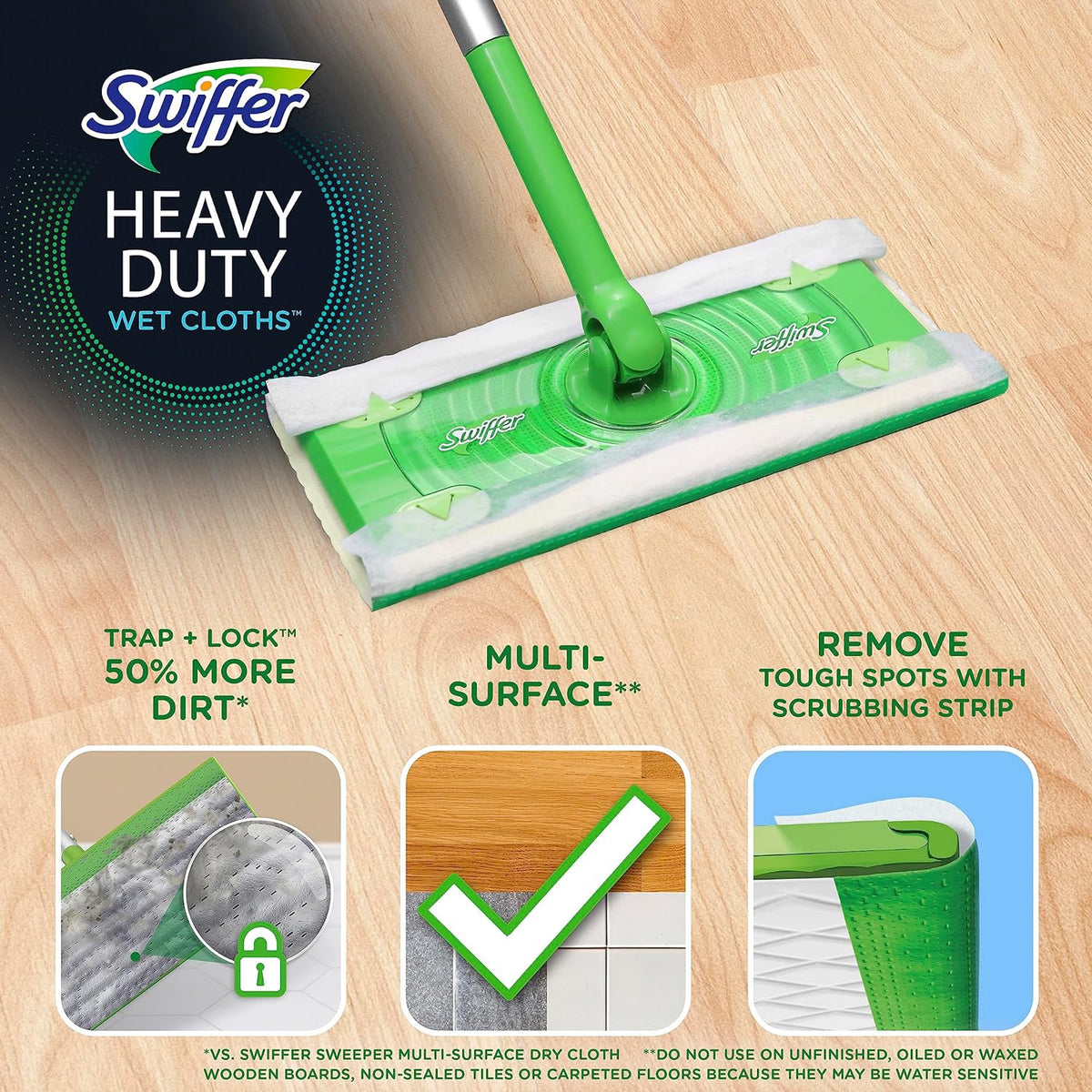 SWIFFER Sweeper Pet Heavy Duty MULTI-SURFACE Wet Cloth Refill 20