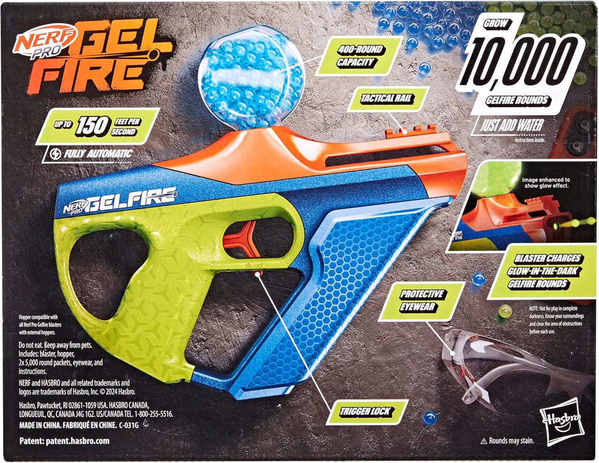 NERF Toy Pro Gelfire Nightfall Uproar Blaster with 10, 000 Rounds Glow IN the Dark